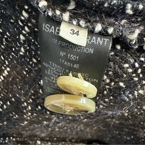 Isabel Marant Etoile Overton Boucle Alpaca Wool Double Breasted Coat Gray XS - Picture 6 of 16